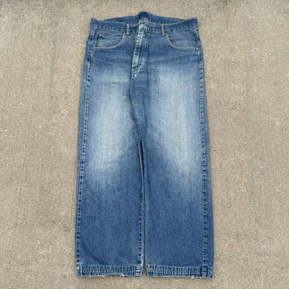 Vintage 90’s Trussardi Distressed Faded Blue Baggy Jeans